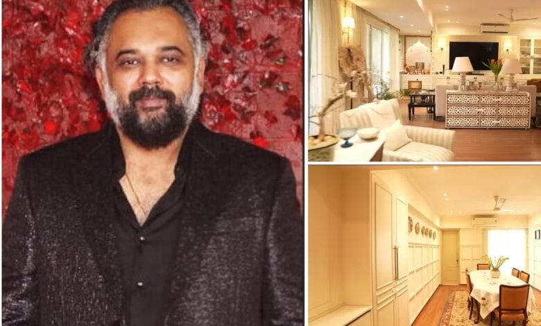 Luv Ranjan’s home combines a restrained palette, hardwood floors and contemporary glass doors with distinctive decorative