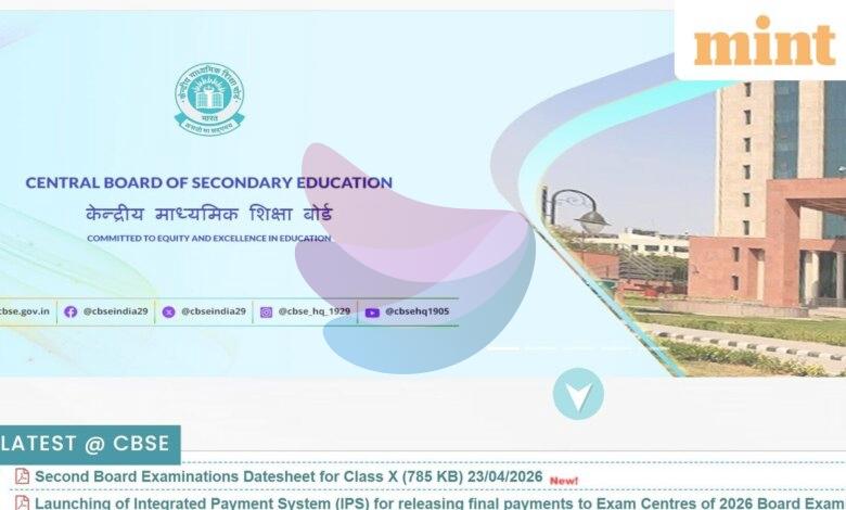 CBSE 2nd Board Exam 2026 Date Sheet OUT: Class 10 tests to begin on 15 May — Full schedule here
