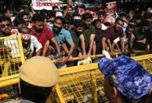 Students protest march against CEC Gyanesh Kumar near Jantar Mantar, New Delhi on October 14, 2026.
